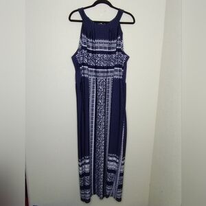 Lane Bryant Blue White Bandana Print Dress Women's Size 22 / 24